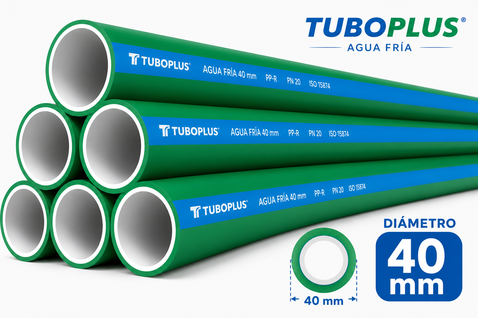 TRAMO DE TUBO DE 40 MM PPR
